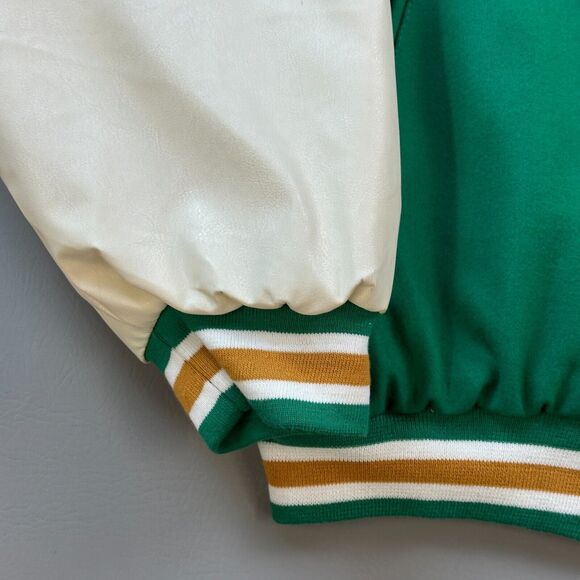 Vintage Wright State Raiders Jacket Mens 2XL Green Steve & Barrys WSU Letterman - Picture 2 of 16